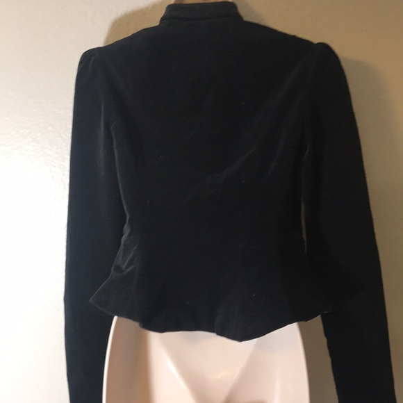BCBGMAXAZRIA Velvet textured military style blazer - Picture 4 of 8